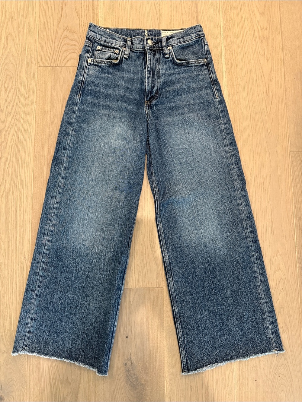 rag & bone Andi Dark Blue Wide-Leg High-Rise Jeans, Sz 26 - Picture 4 of 7